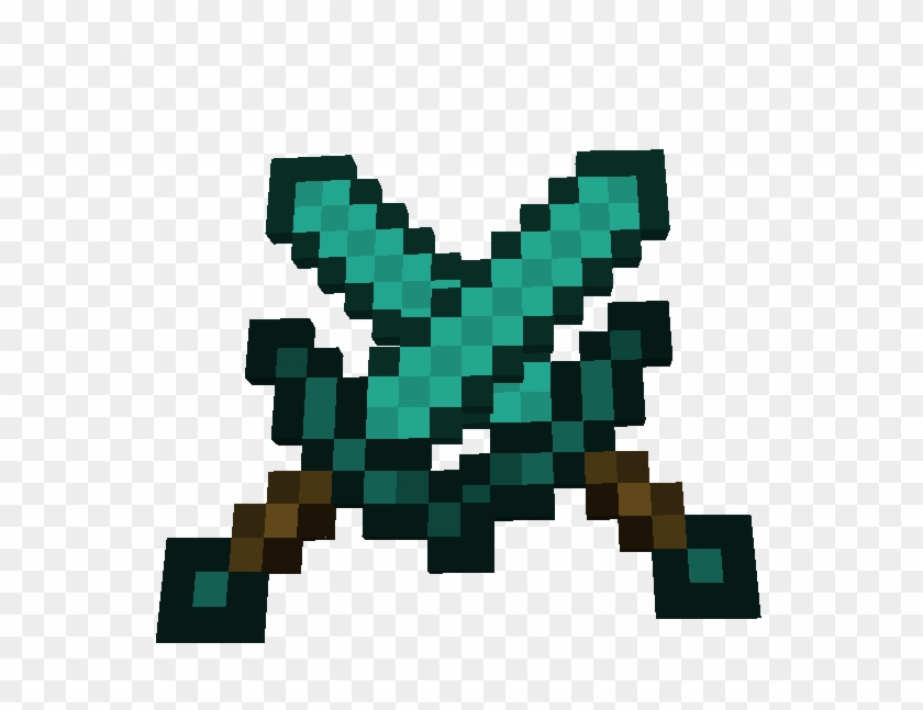 Minecraft Diamond Sword Crossed Clipart