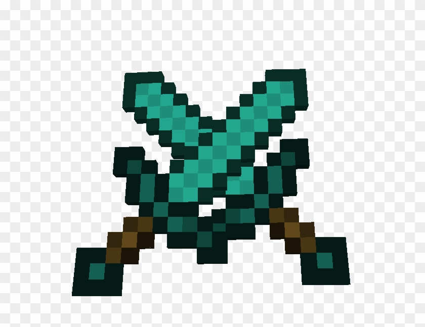 Minecraft Diamond Sword Crossed Clipart #78253