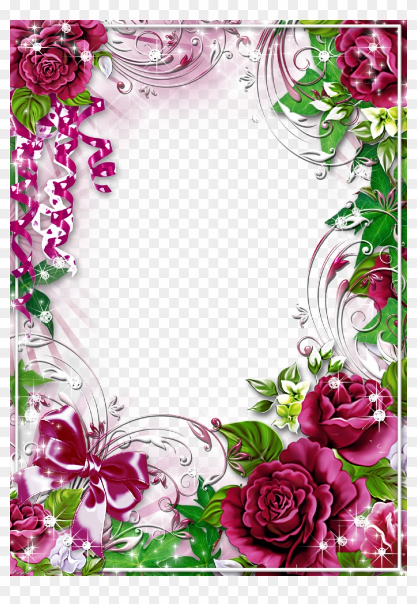 Frame Floral, Rose Frame, Flower Frame - Frame Flower Png Hd Clipart #78543