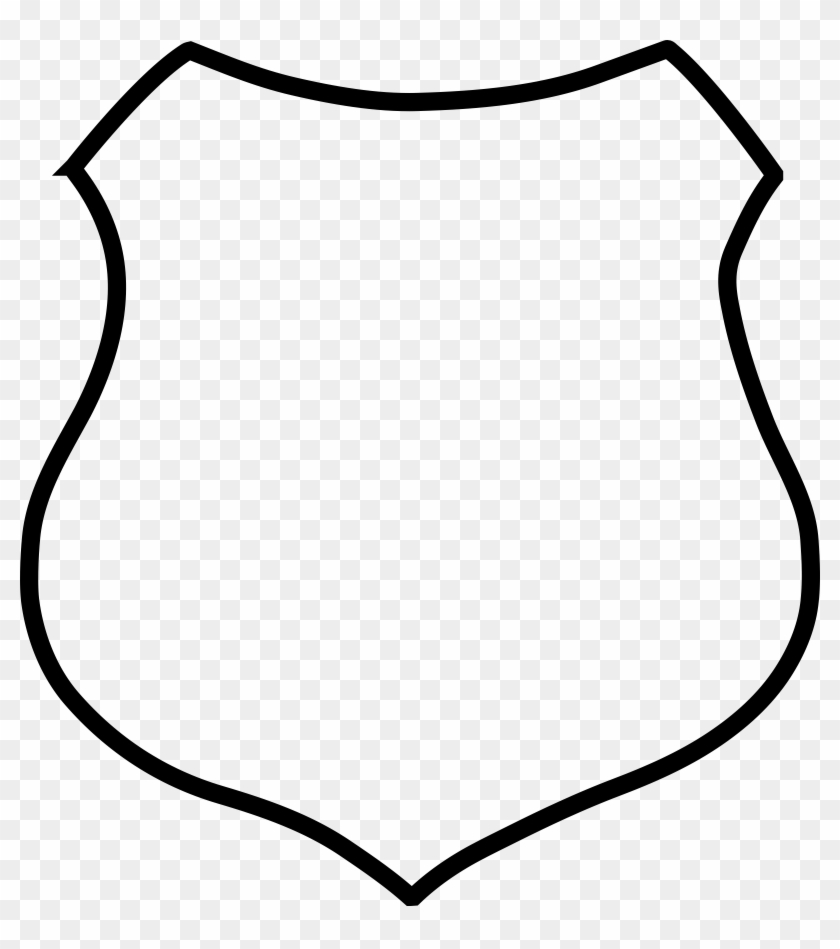Police Badge Outline Lavishly Free Download Clip Art - Shield Png Transparent Png #78568