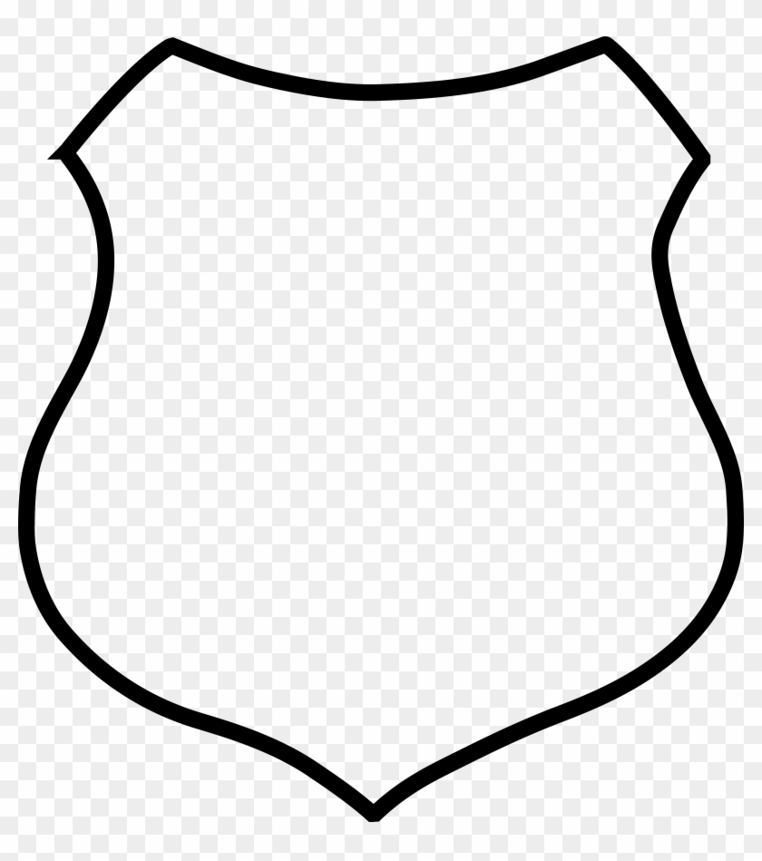 Police Badge Outline Lavishly Free Download Clip Art - Shield Png Transparent Png