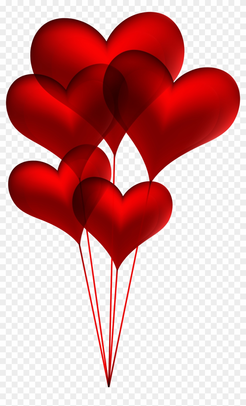 Red Heart Balloons Transparent Png Clip Art Image - Heart Balloons Clip Art #700128