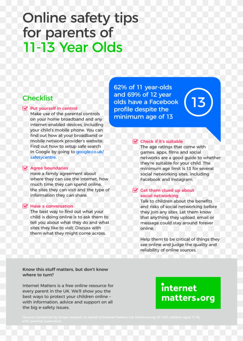Internet Matters Parent Age Guides 11 13 Page - Internet Clipart #700169