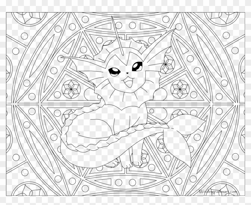 Vaporeon - Pokemon Colouring Pages For Adult Clipart