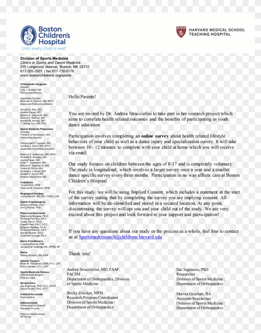 Urbanity Bostonballet 2018- Email To Parents - Boston Children's Hospital Clipart #700410