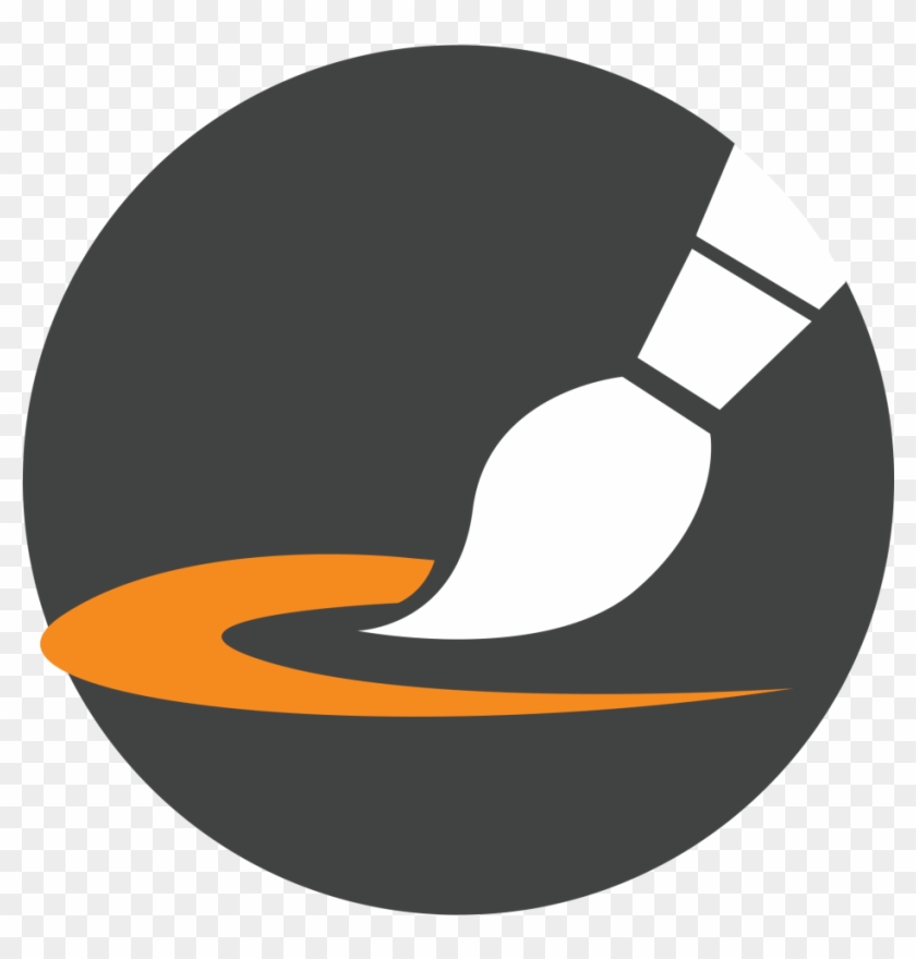 Animated Paintbrush With Orange Paint Representing Clipart