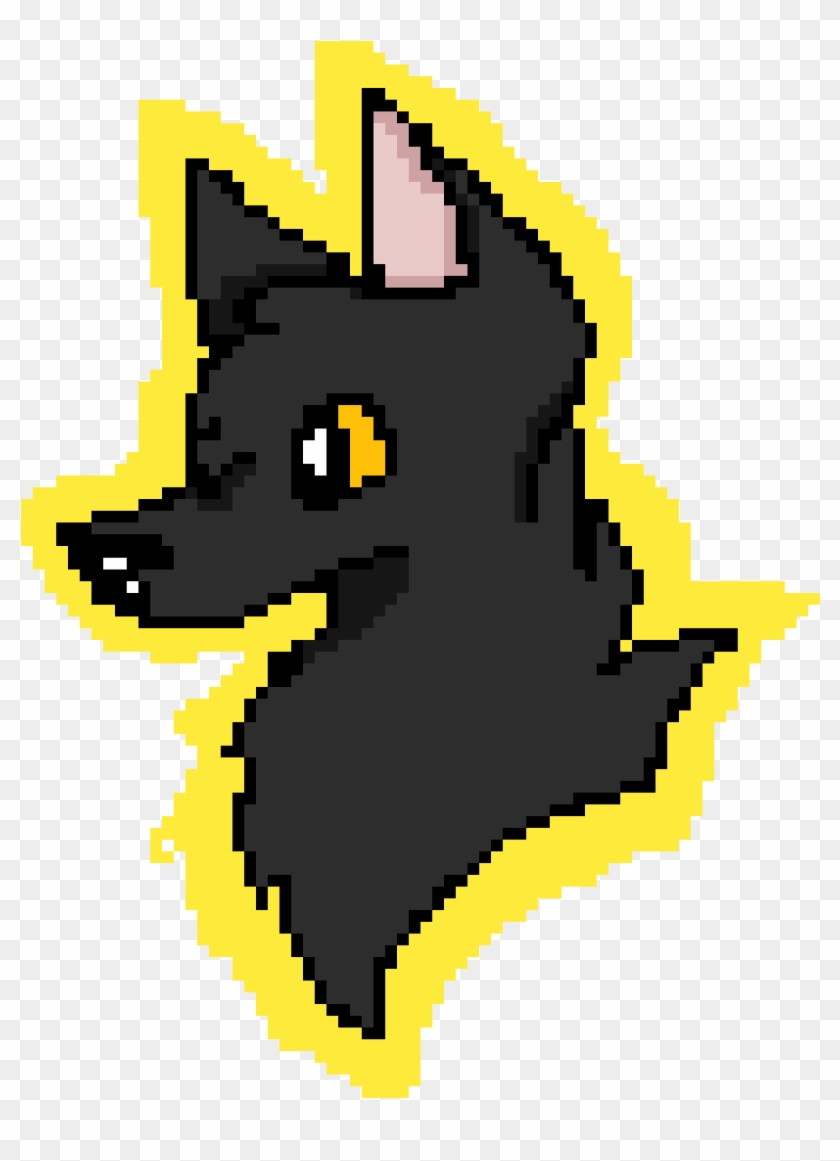 Black Wolf With Gold Eyes - Dog Clipart