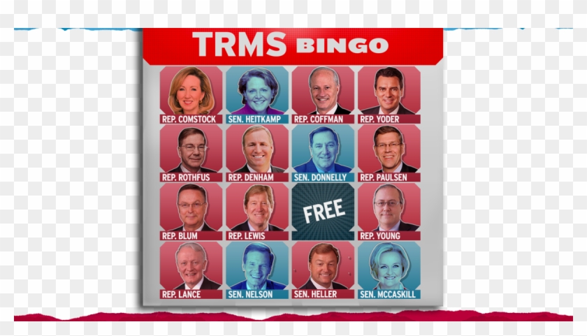 Vulnerable Incumbent Bingo - Rachel Maddow Bingo Card Clipart