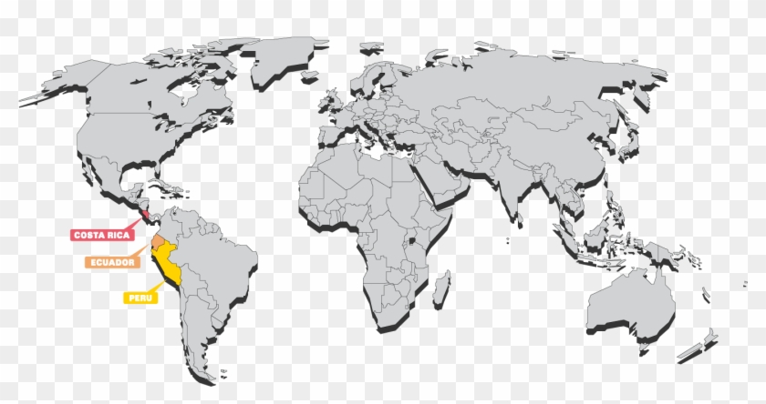 South America Projects Map - English Spread Around The World Clipart