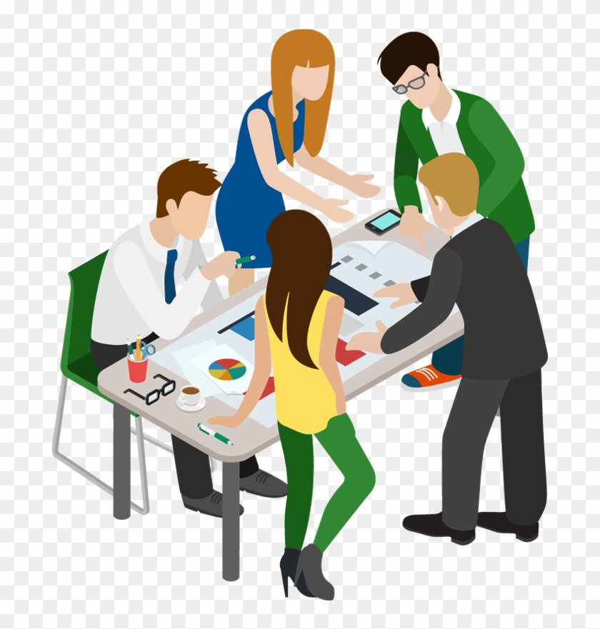 Cartoon Business People Having Meeting - Business Meeting Clipart Png Transparent Png #703507