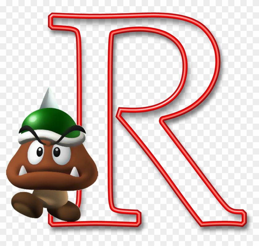 Vector Free Stock Alfabeto Bros R Amazing Alphabets - Mario Goomba Clipart