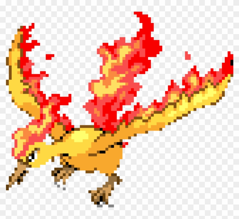 Moltres Pixel Art - Moltres Articuno Zapdos Sprites Clipart