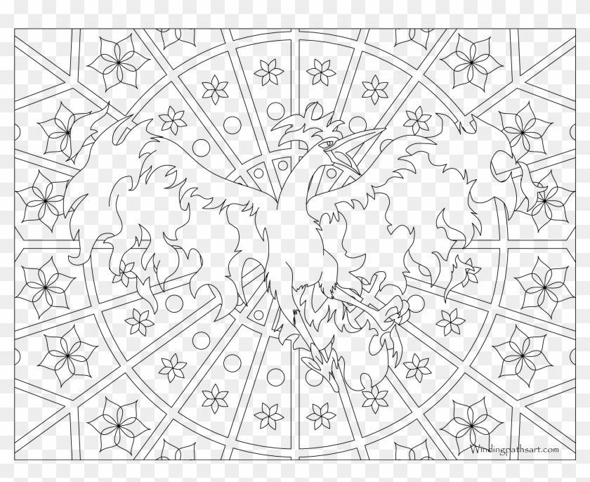 Moltres - Pokemon Adult Coloring Pages Clipart #704012
