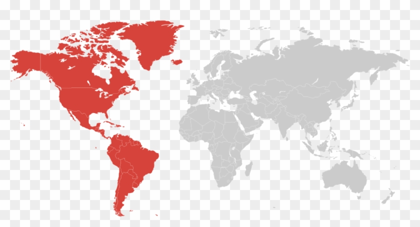 North, Central, South America And The Caribbean - South Africa Global Map Clipart
