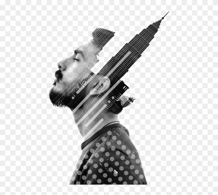 Double Exposure, Man, People, Art, Business, Guy - Petronas Twin Towers Clipart #704319