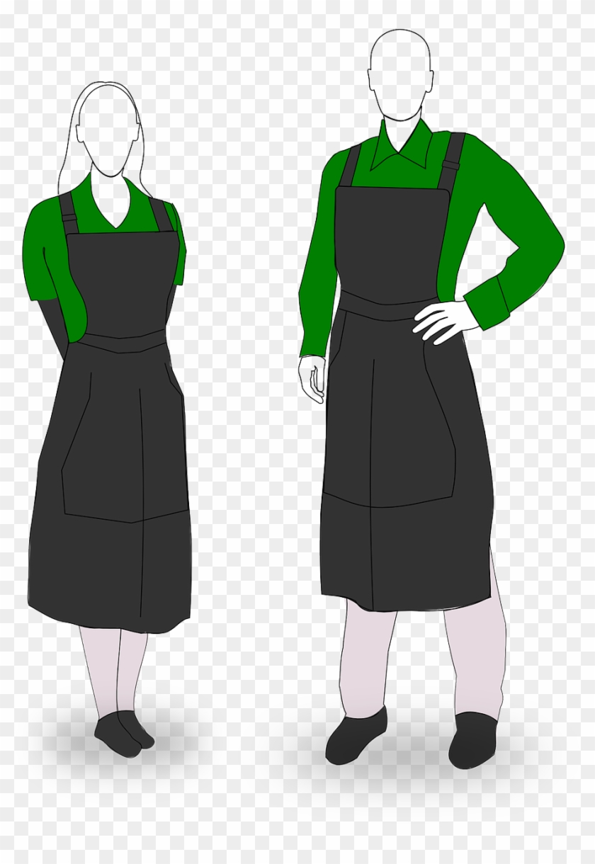 Clothing Waiter Apron Uniform Dress - Waiting Staff Clipart - Png Download #704993