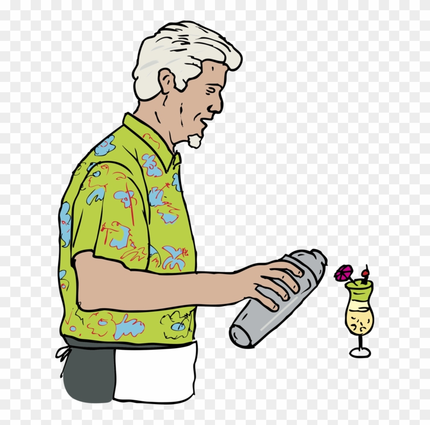 Bartender Cartoon Waiter Computer Icons - Bartender Clipart Png Transparent Png #705969