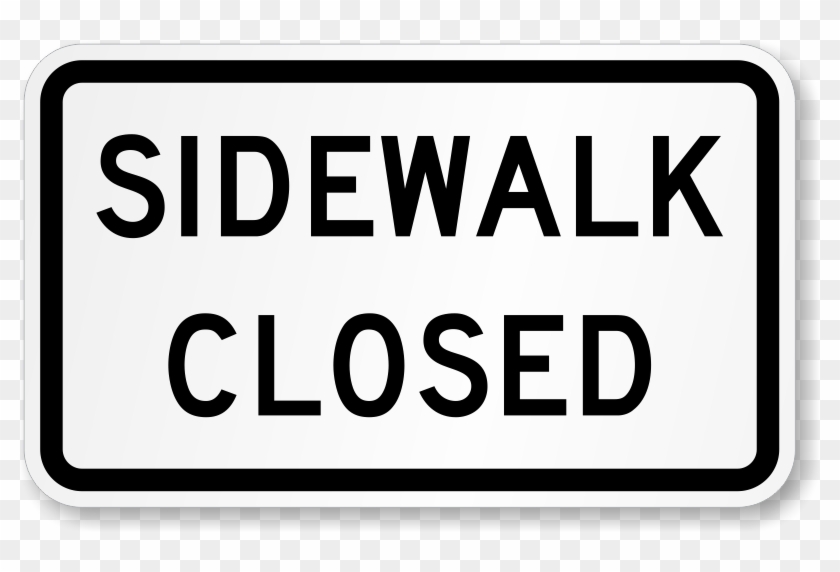 Sidewalk Closed Road Traffic Sign - Sidewalk Closed Sign Mutcd Clipart