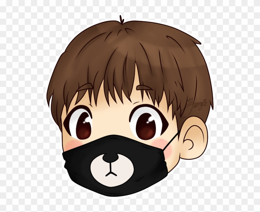 564 X 609 14 - Chibi With Face Mask Clipart