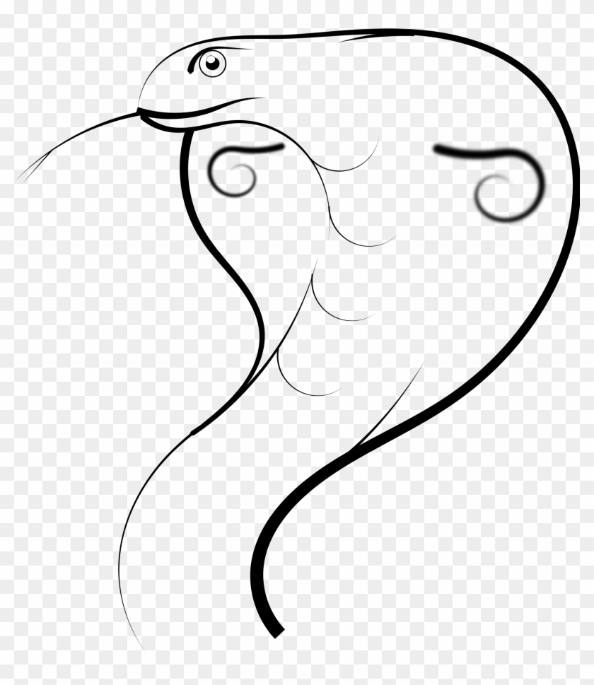 Clip Art Black And White Stock Clipart Cobra - Cobra Line Drawing - Png Download
