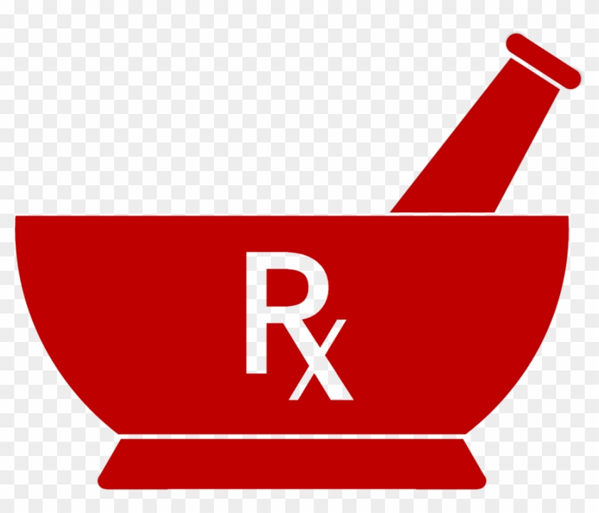 Red Mortar And Pestle Rx - Mortar And Pestle Pharmacy Logo Clipart