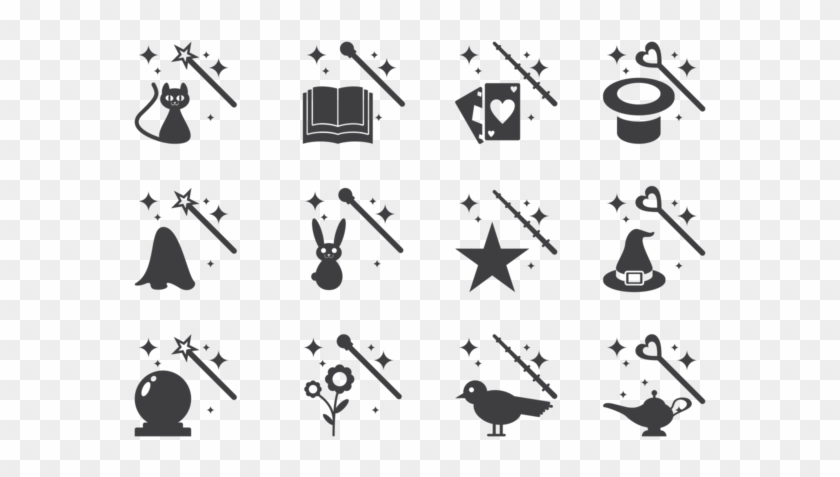 Magic Stick And Elements Icons Vector - Magia Vector Clipart