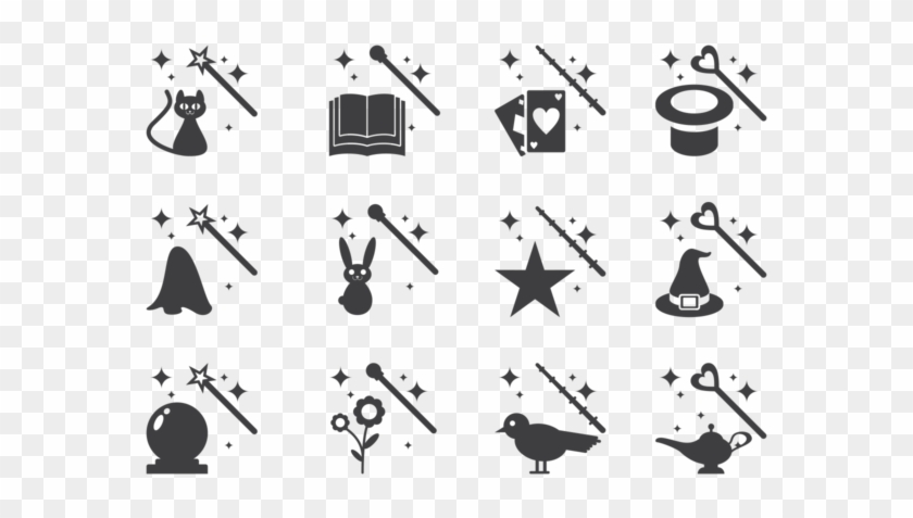 Magic Stick And Elements Icons Vector - Magia Vector Clipart #708896