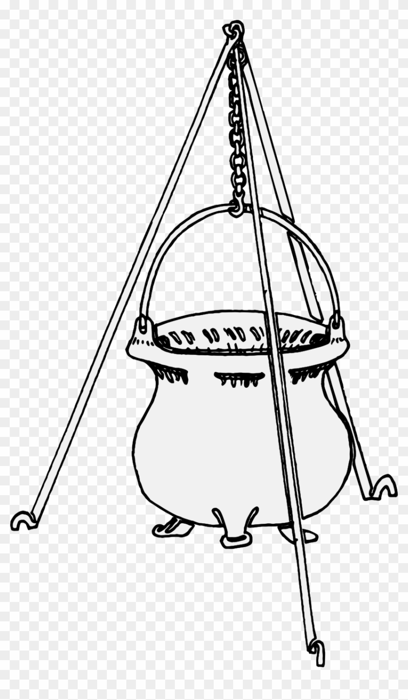 Cauldron Hanging From A Tripod Clipart