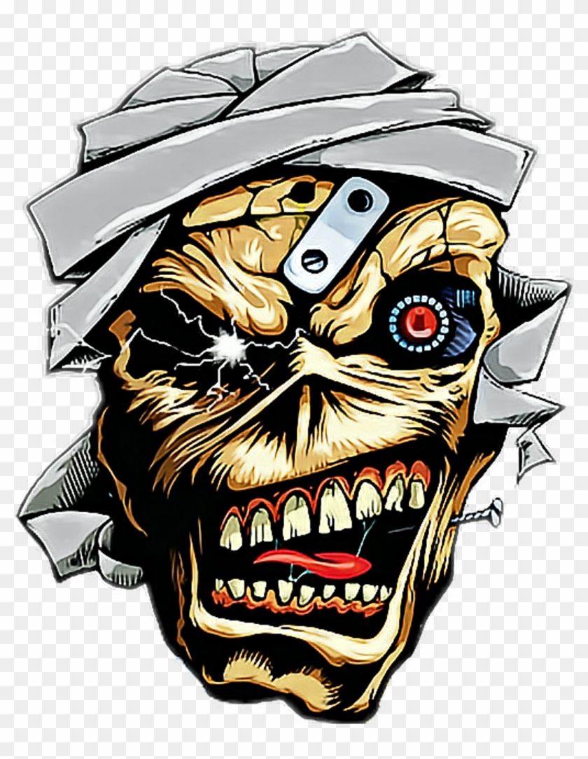 Ironmaiden Sticker - Eddie Iron Maiden Stencil Clipart #709929