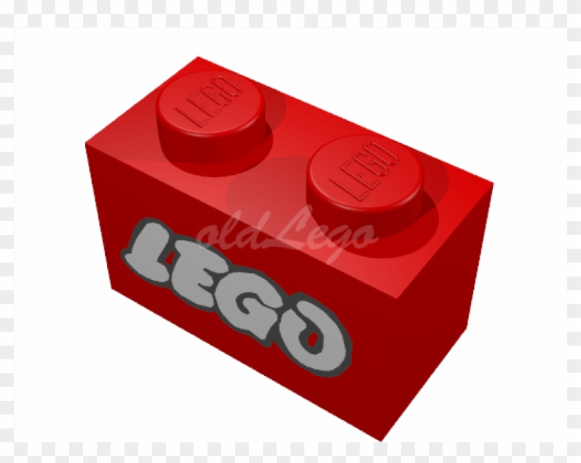 Brick 1 X 2 With White Old Style Lego Logo With Black - Black And White Clipart #709949