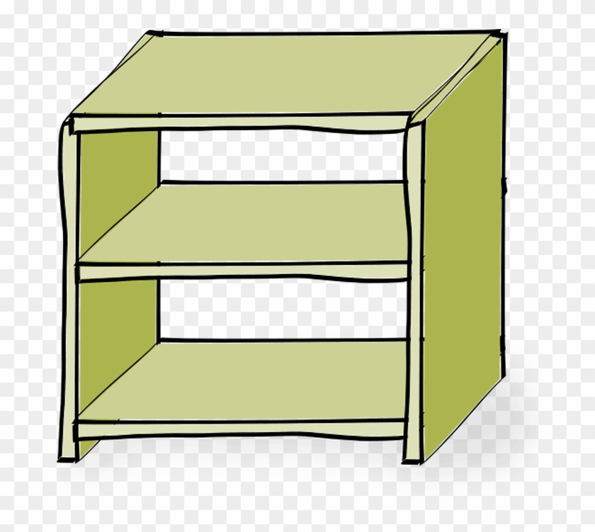 Bookshelf Clip Black And - Shelves Clipart - Png Download #710076