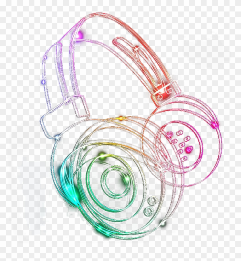 Music Vector Headset Dj Edm Headphone Disco Neon Lighti - Fones De Ouvido Coloridos Clipart