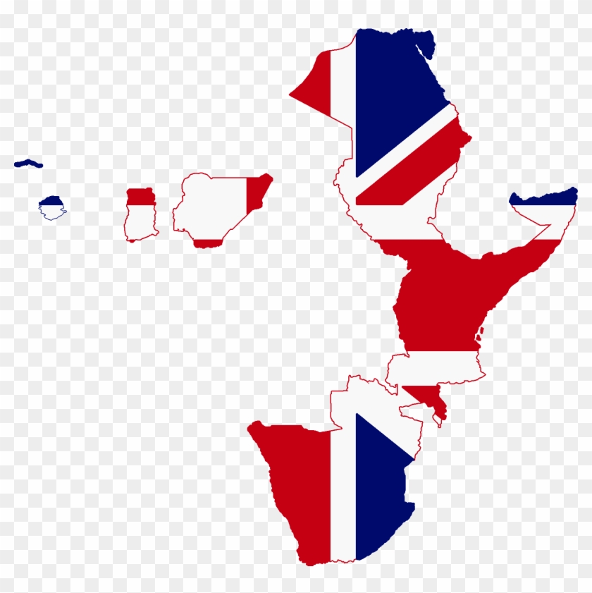 Flag Map Of British Africa - British Empire Flag Map Clipart #712227