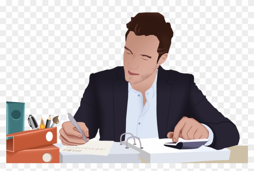 Business Man Vector Design - Man In Office Vector Clipart