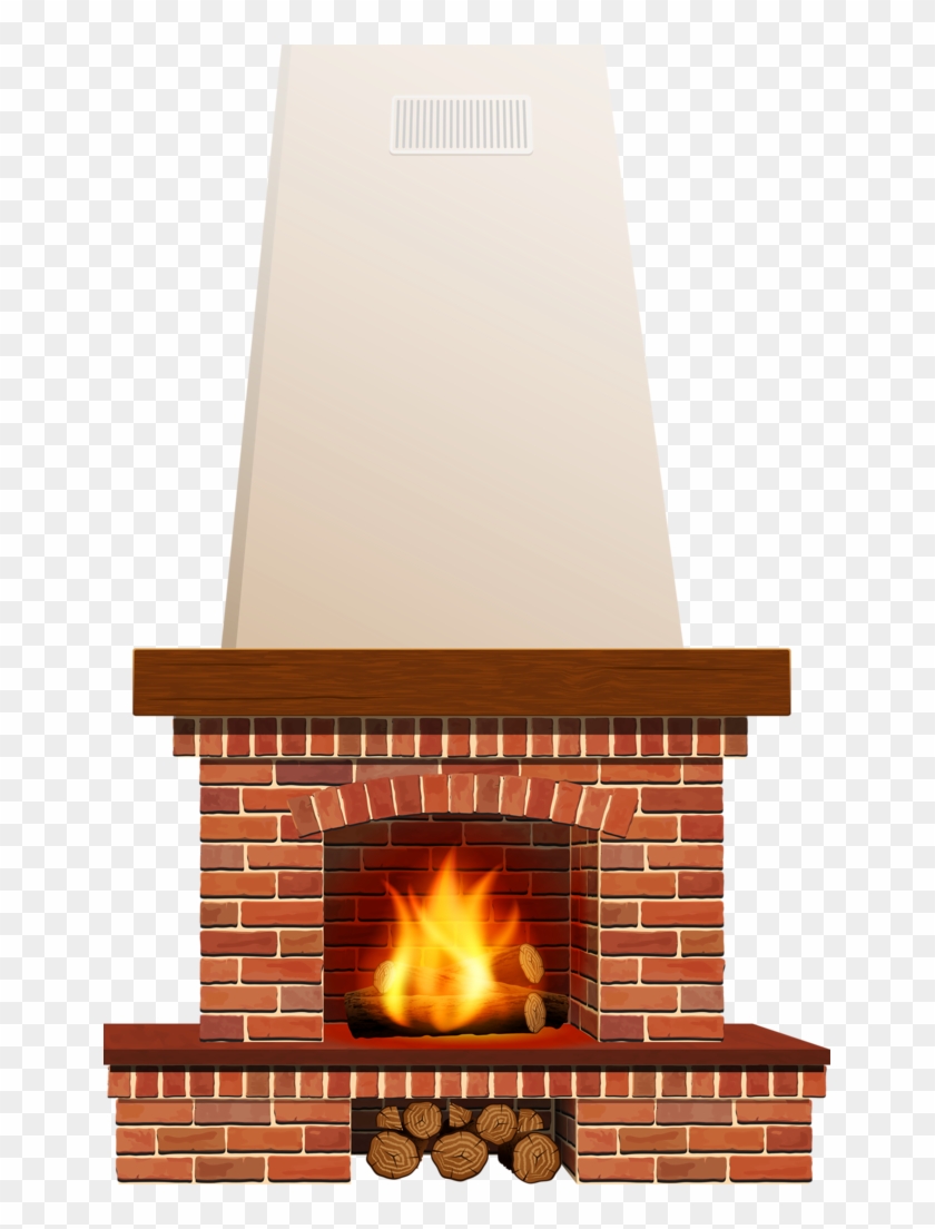 Fireplace Clipart Home - Christmas Fireplace Clipart - Png Download