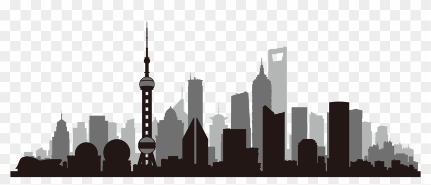 Thumb Image - Silhouette Shanghai Skyline Clipart