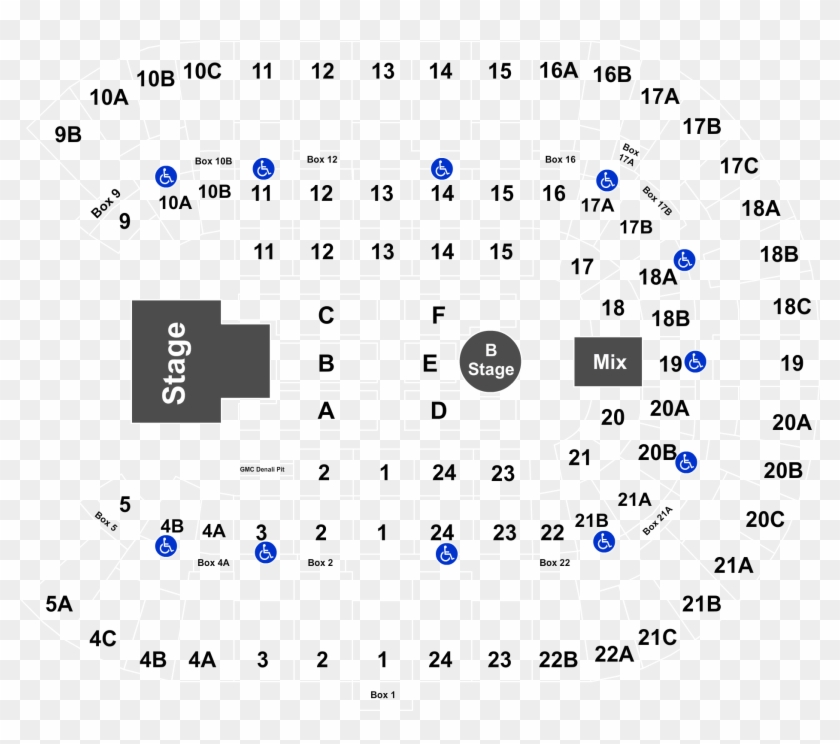 Full Map - San Diego Pechanga Arena Muse Seating Chart Clipart