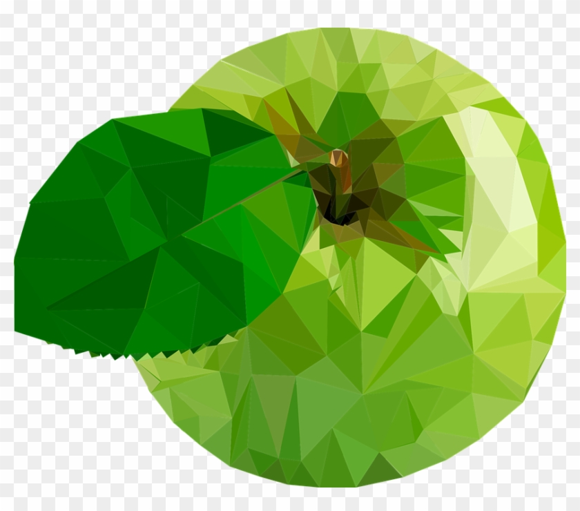 Green Apple Transparent Background - Зеленое Яблоко Вектор Clipart
