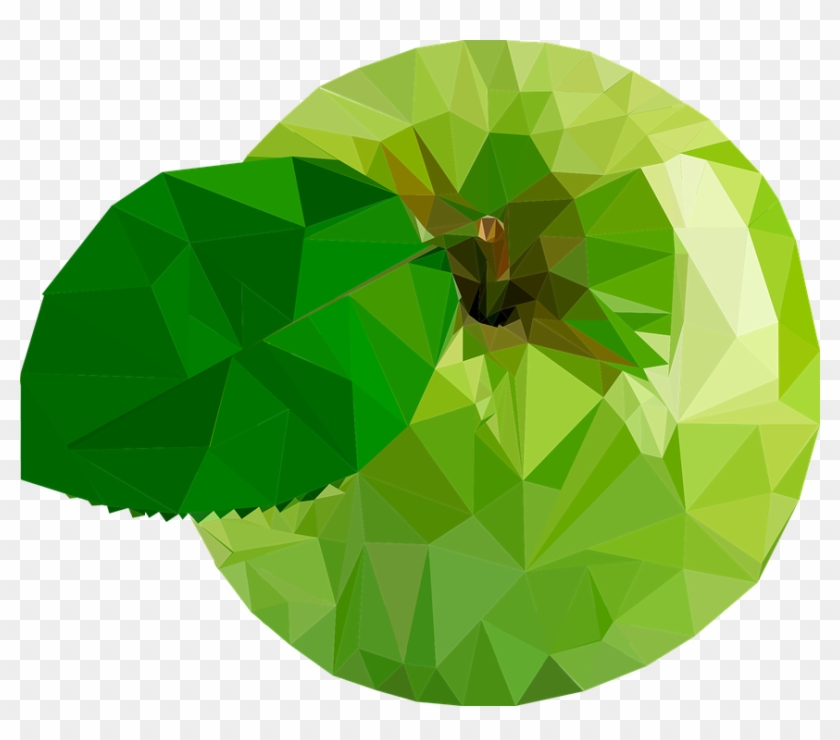 Green Apple Transparent Background - Зеленое Яблоко Вектор Clipart #715101