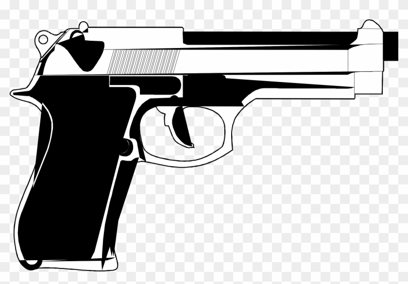 Vector Transparent Shooting Clipart Police Gun - Hand Gun Cartoon - Png Download