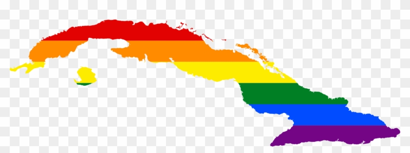 Lgbt Flag Map Of Cuba - Cuba Lgbt Clipart