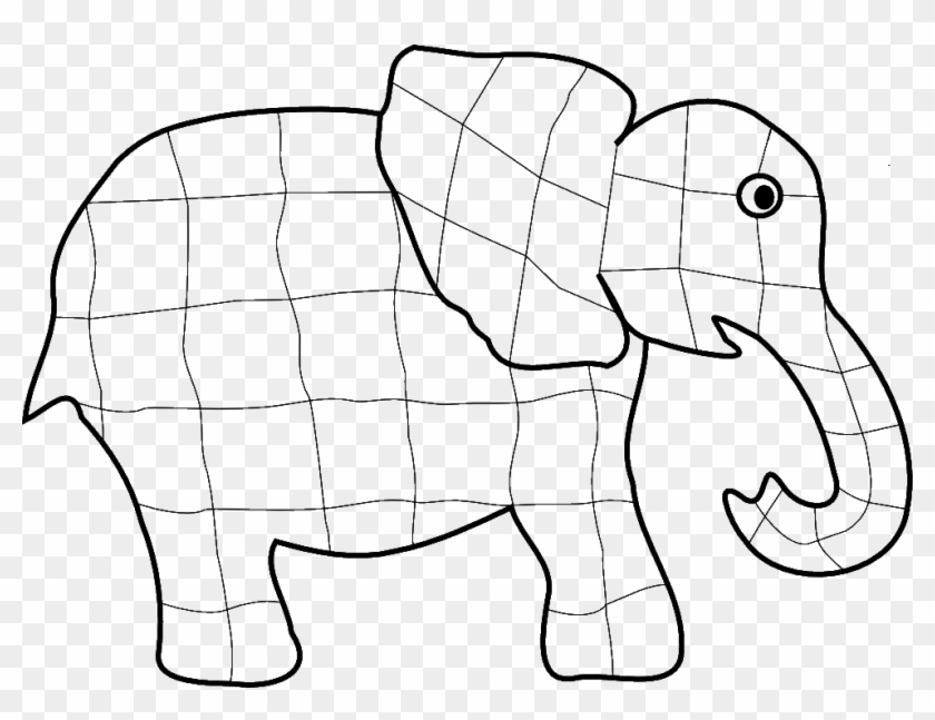 Elmer Elephant Coloring Page - Elmer The Elephant Paint Clipart