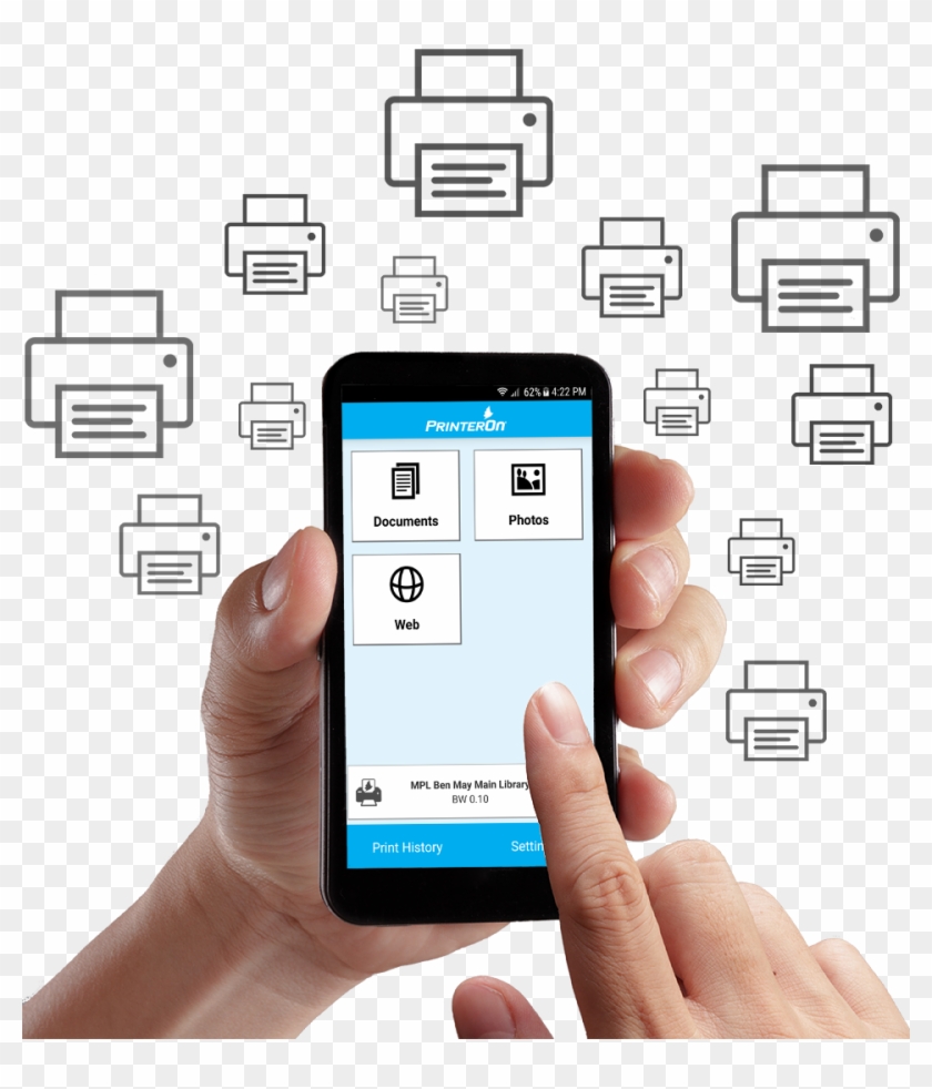 Cellphone With App - Mobile Print Clipart