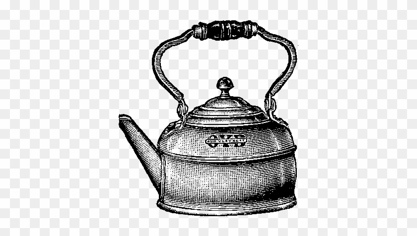Antique Tea Pot - Tea Kettle Drawing Clipart