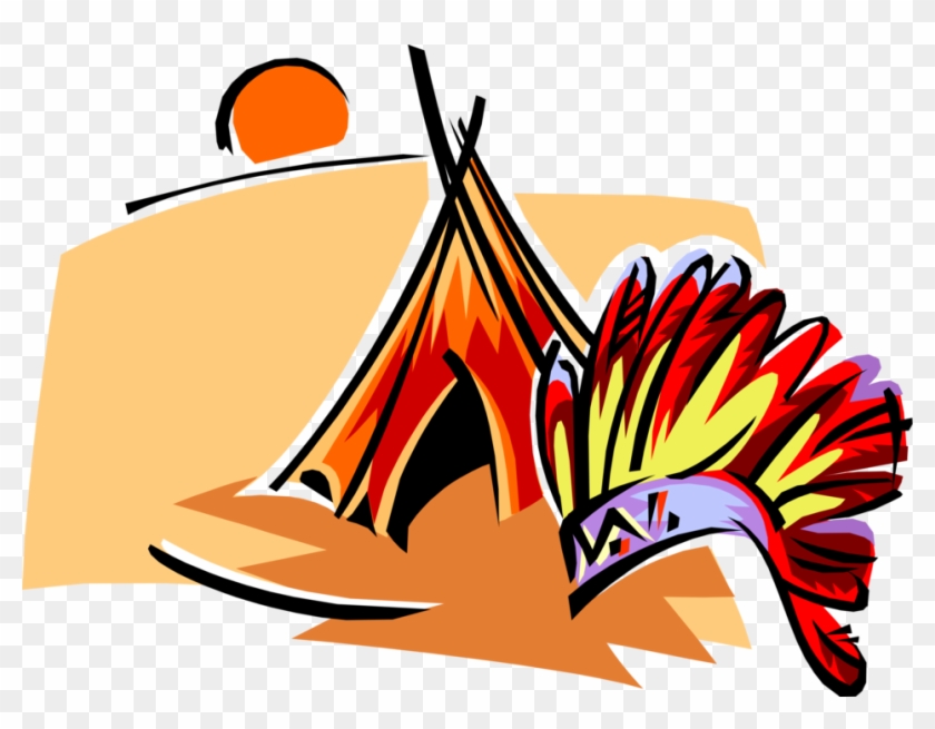 Vector Illustration Of Native American Indigenous Indian - Native American Indigenous Art Clipart #717648