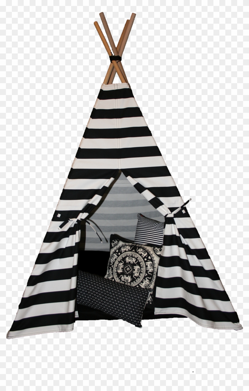 Kids Black And White Striped Teepee - Tent Clipart #718365