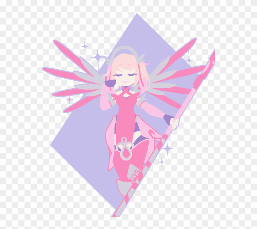 Overwatch Mercy Mercy Overwatch Gaming Pc Games Ps4 - Pink Mercy Art Png Clipart