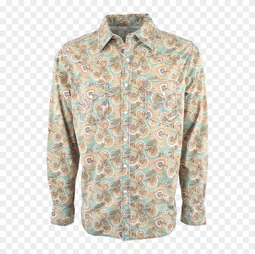 Ryan Michael Paisley Print Snap Shirt - Active Shirt Clipart