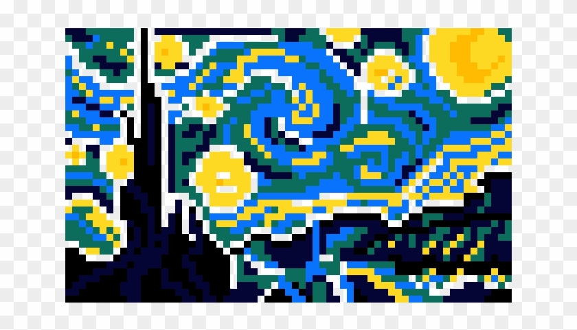 Starry Night - La Noche Estrellada Punto De Cruz Clipart