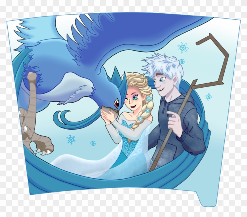 Elsa, Jack Frost, And Articuno - Cartoon Clipart #723712